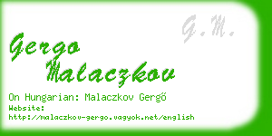 gergo malaczkov business card